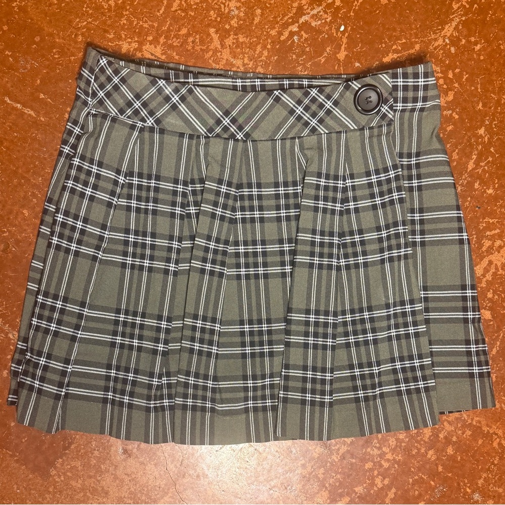 Joe B Green Plaid Mini Skirt